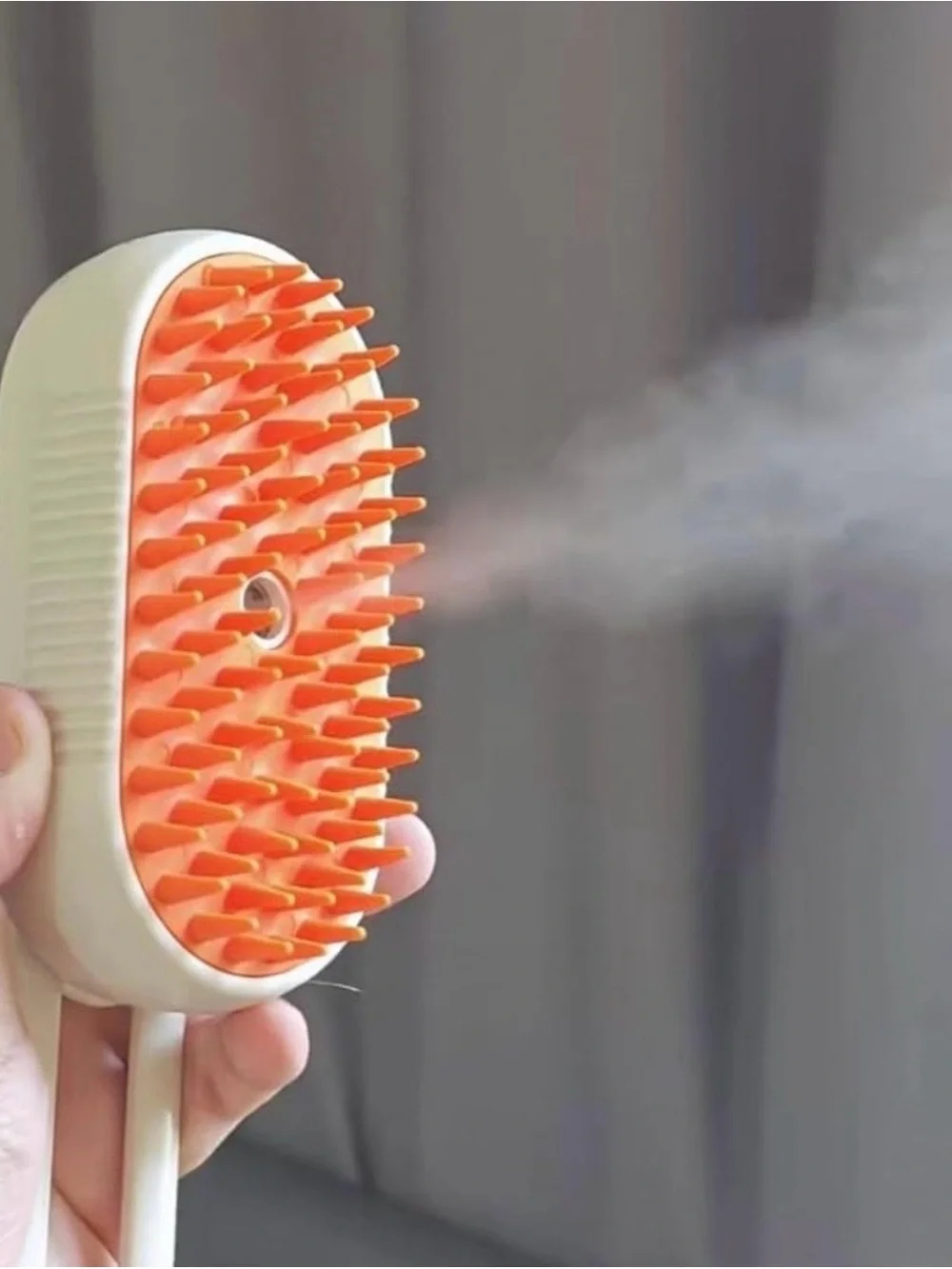 Electric Spray Handle Massage Brush - Cream and Orange